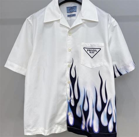 blue prada tshirt|prada flame shirt.